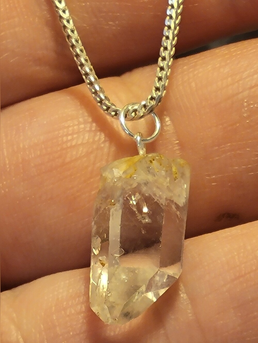 13.35ctw Natural Quartz Crystal Pendant  - Solid 925 Sterling silver Bail